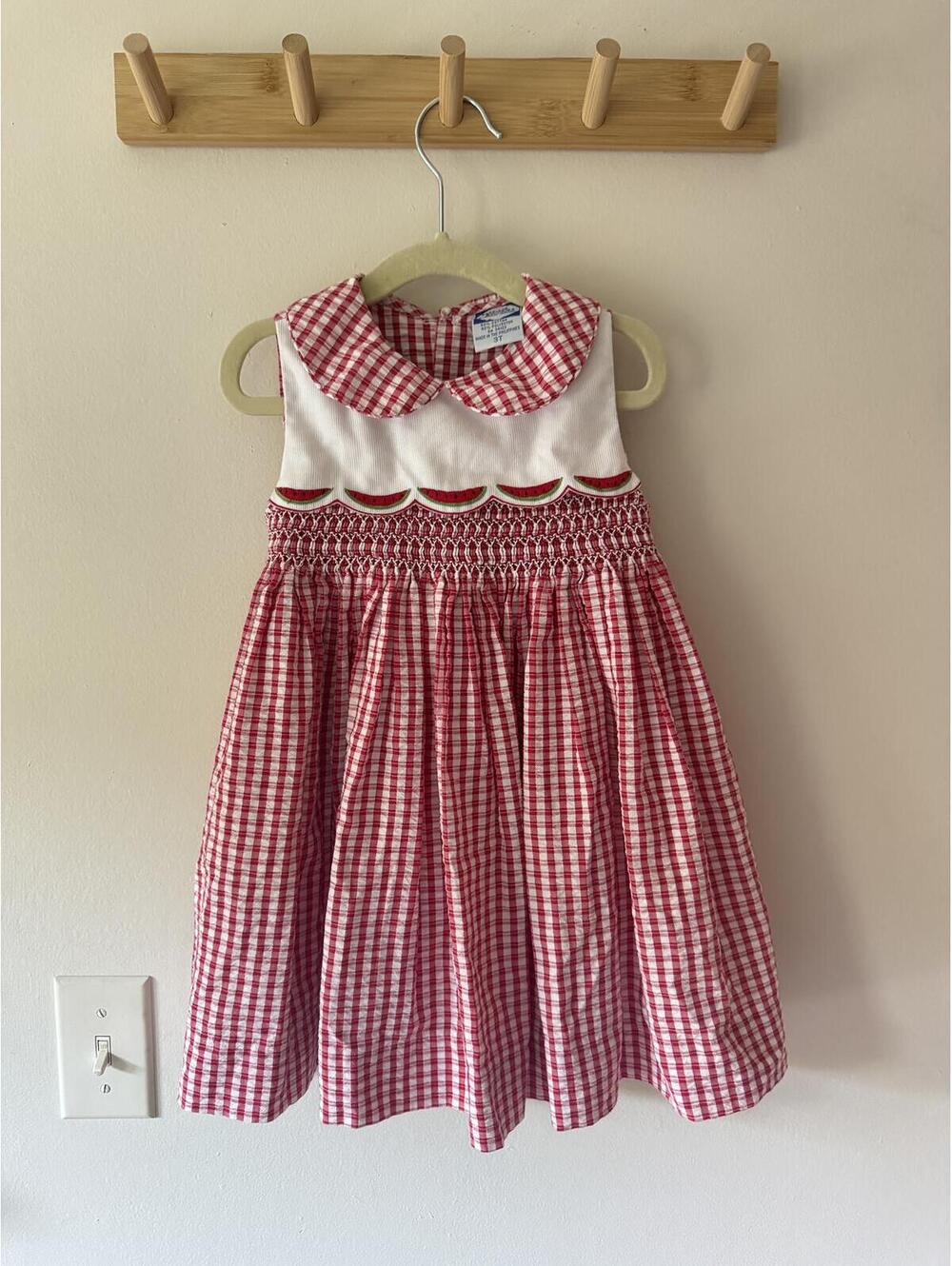 The Carriage boutique gingham plaid watermelon dress